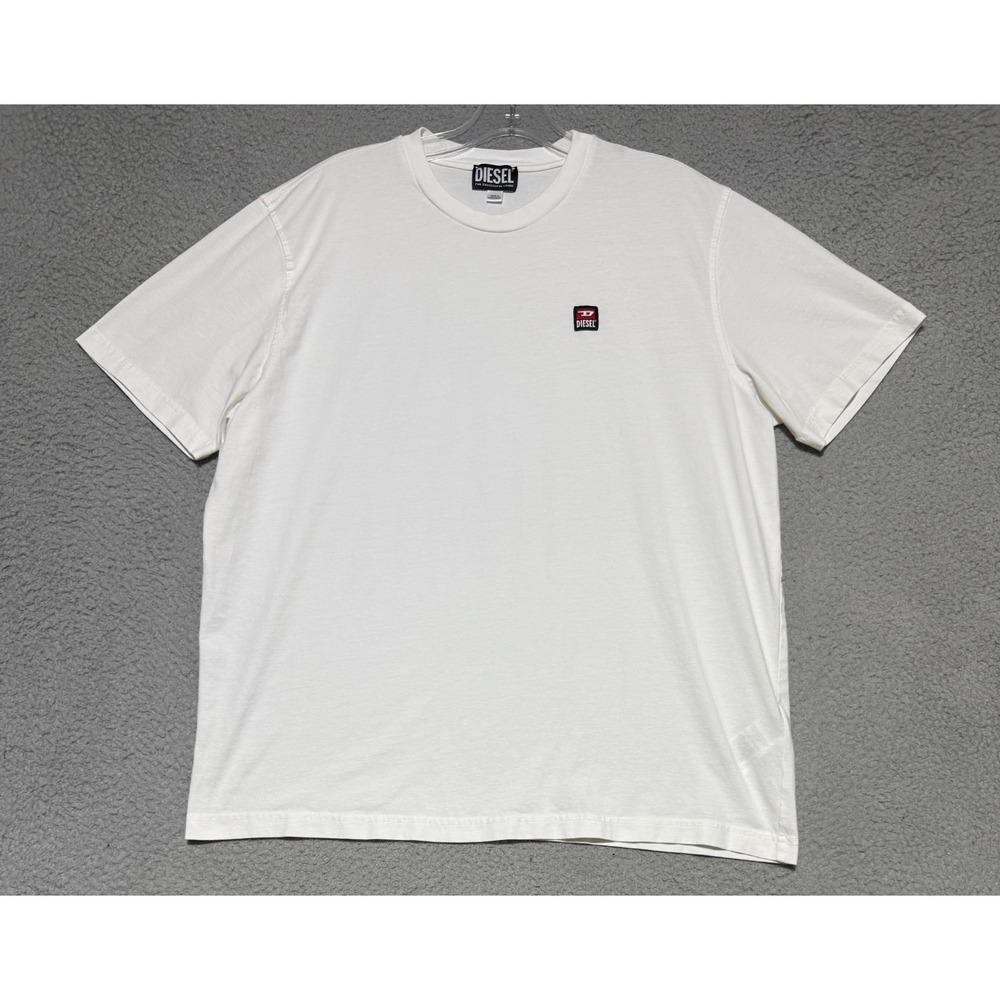 Vintage Diesel chest patch logo white t-shirt Mens Size L / XL 100% Cotton